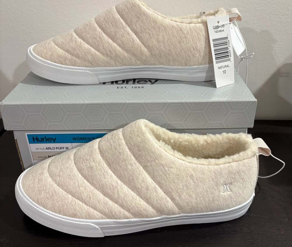 Hurley Arlo Puff W Size 10 Natural Slippers